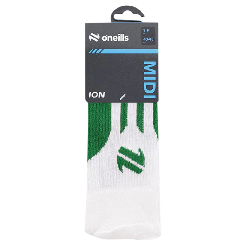 O'Neills Ion Midi Kids Sock Green | White - Image 4